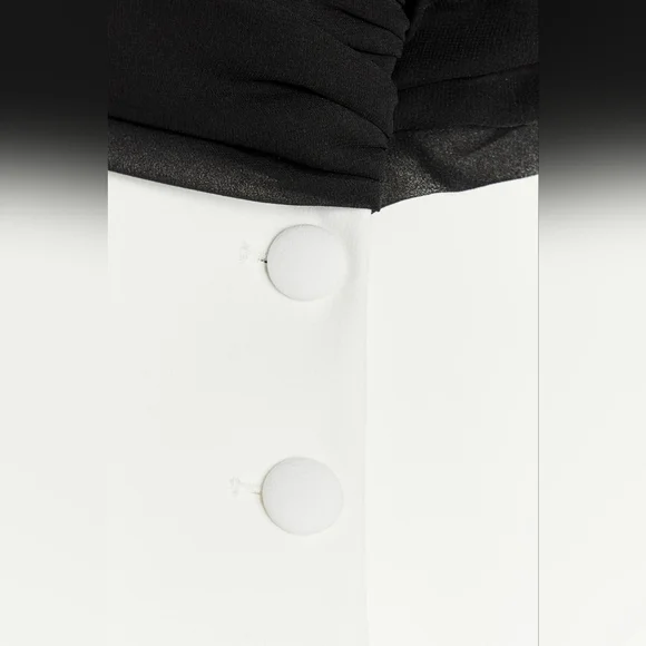 ZARA 2 PIECES CONTRAST BUSTIER TOP WITH PIECE COMBINATION WAIST PANTS SIZE S - Picture 12 of 16